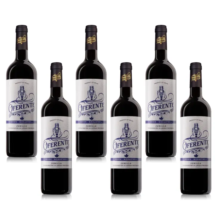 OFERENTE - Vino Tinto Joven Santiago Apostol - Vino Tinto D.O Jumilla -Caja de Vino Tinto Joven - Vino Tinto Premium - Pack de Vinos Joven - Vino Tinto de Calidad - 6 Unidades de 750 ml - 1