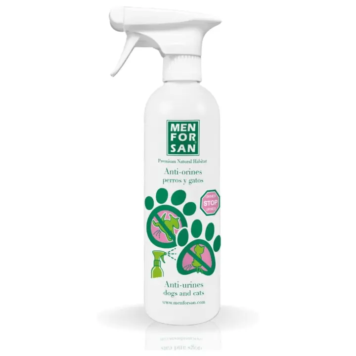 Menforsan Anti orines perros y gatos 500ml - Educador Repelente de orines de perros y gatos - Evita orines no deseados en escaparates, fachadas, esquinas, rueda de coches - 1