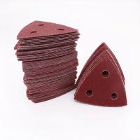 100pcs De Papel De Herramienta Triangular De 80 Mm Con 3 Agujeros Discos De Mezcla Ajustable Para Herramienta Oscilante Y Paja De Arena 60-400 Grit - details 0