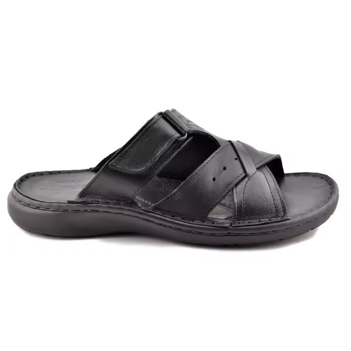 Sandalias de hombre negras de piel by Innovation Piel Piel Piel rellena de gel - 1
