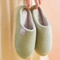 Zapatillas de casa de fondo suave y grueso para hombre y mujer, pantuflas de felpa para el hogar, zapatillas térmicas antideslizantes para interiores, Invierno - details 5