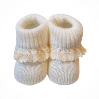 Patucos bebé recién nacido puntilla, Zapatos bebé de punto con detalle, Patucos de punto recién nacido elegantes, Zapatitos bebé con puntilla de encaje, Calzado bebé recién nacido diseño clásico, Patucos suaves bebé con puntilla, Zapatitos bebé - details 5