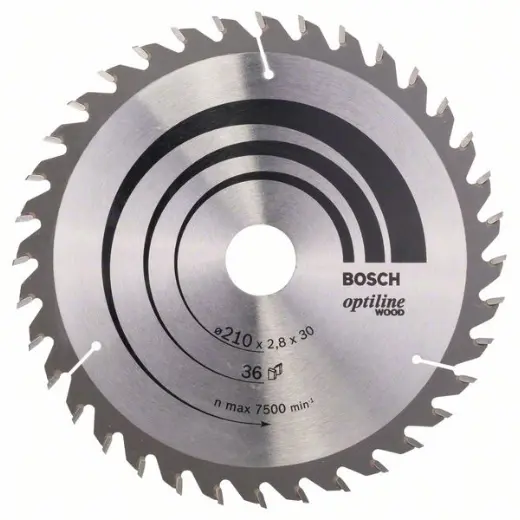 Bosch Professional 2 608 640 622 - Hoja de sierra circular Optiline Wood 210 x 30 2,8 mm, 36 (pack 1) - 1