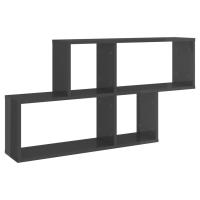 vidaXL Estante de pared madera contrachapada 100x18x53 cm Blanco, Negro, Gris Mueble Almacenaje Estantería para Oficina, Estudio, Dormitorio Estantería/Librería/ mueble de Almacenamiento - details 2