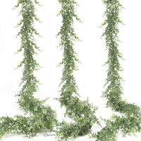 Guirnalda Artificial De Eucalipto Para Bodas Arco De Flores Verdes Rattan Decoración De Pared Para Hogar Y Jardín Plantas Falsas Colgantes - details 0