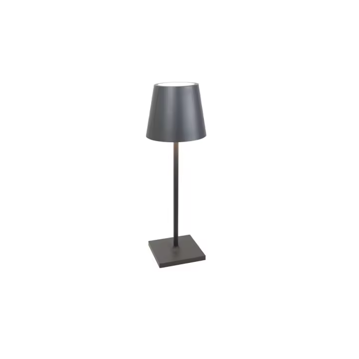 Lámpara de Mesa LED Poldina L Desk gris Oscuro recargable y regulable con badería de hasta 12 Horas - 1