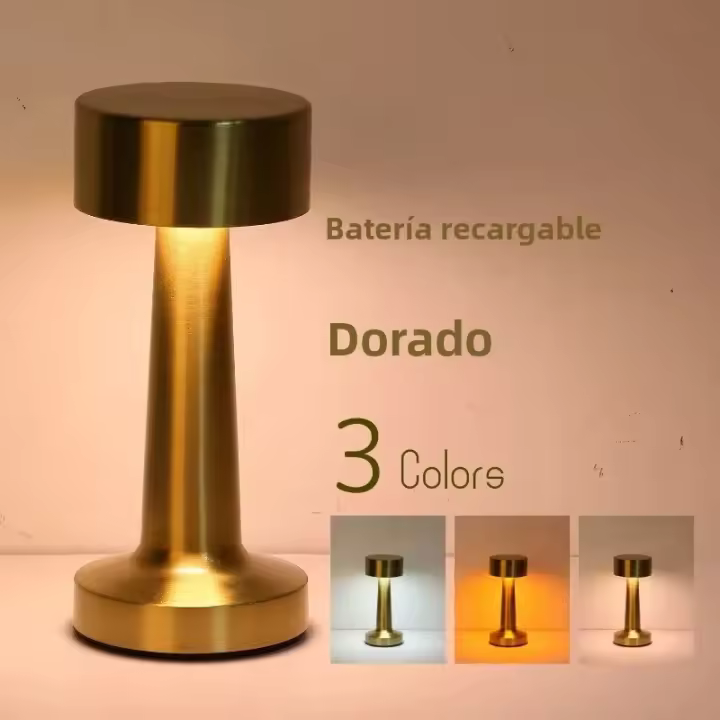 Lámpara De Mesa LED Retro Barra Táctil Ajustable En 3 Colores Recargable Para Decoración De Barra Y Escritorio Nocturno Luz De Mesa Vintage - 1