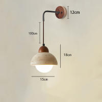 Lámpara De Pared De Piedra Huangdong Wabi-Sabi Para Dormitorio Y Sala De Estar Luz Retro Medieval Diseñadora En Crema - details 2