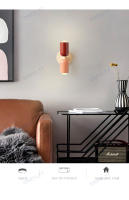 Lámpara De Pared Moderna Nórdica Para Sala De Estar Dormitorio Y Niños Iluminación Básica E27 Decoración De Hogar Beige Negro Azul Gris Verde Rosa Rojo Blanco Amarillo - details 13