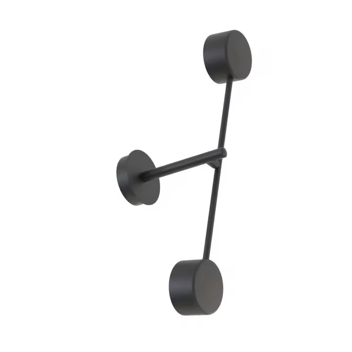 Lámpara de Pared Natsu, Metal, Negro, 46x46x17 cm - 1