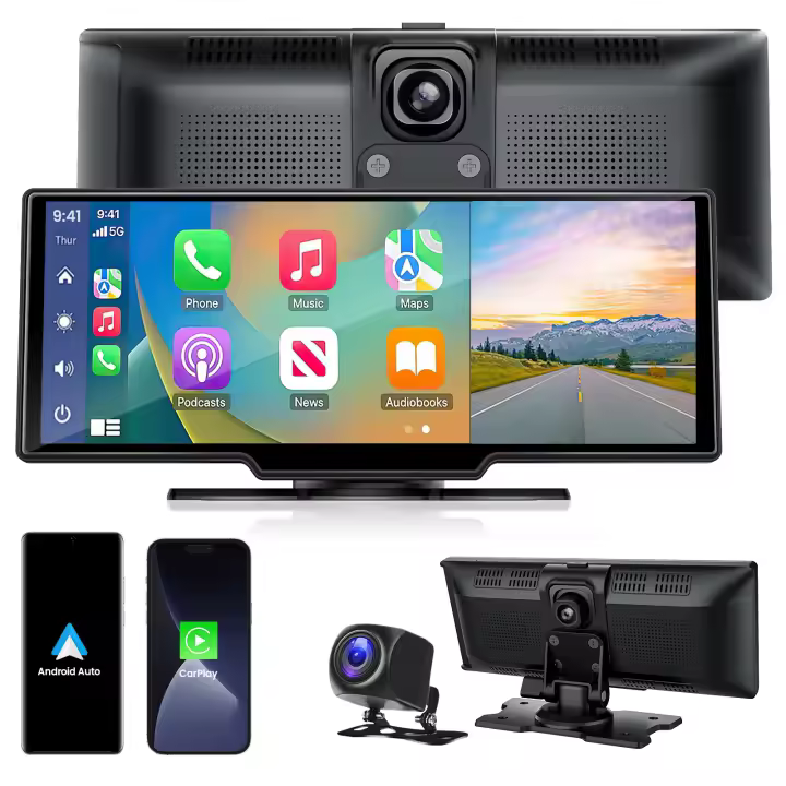 Pantalla carplay coche Reproductor de vídeo inalámbrico Multimedia para Radio de coche de 10,26 pulgadas CarPlay Android espejo grabador DVR para coche tablero - 1