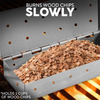 LMETJMA Caja De Fumador Para Barbacoa a Gas O Carbón Acero Inoxidable Caja De Humo Para Asar Con Maderas JT43 Resistente Al Calor Fácil De Limpiar - details 2
