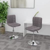 vidaXL Sillas de comedor giratorias 2 unidades tela en color Gris claro/Crema/Taupé y más | cómodas modernas ergonómicas para comedor cocina salón hogar - details 2