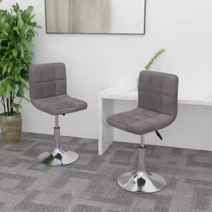 vidaXL Sillas de comedor giratorias 2 unidades tela en color Gris claro/Crema/Taupé y más | cómodas modernas ergonómicas para comedor cocina salón hogar - 1