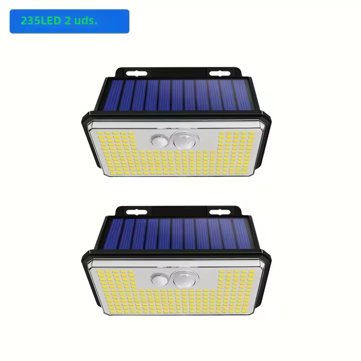 2 Packs De Luces Solares Con Sensor De Movimiento IP65 Impermeables 197 LEDs Para Exteriores 3 Modos Luz Solar Para Pasos Jardín Valla - 1