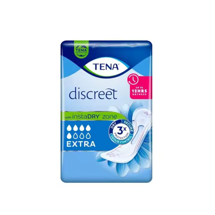 TENA Discreet Extra x 80 - Compresas Diarias para la Incontinencia Femenina - Absorción Media para Pérdidas de Orina - Hasta 12 Horas de Sequedad - 4 Pack de 20 = 80 Unidades - 1