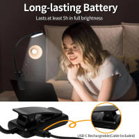 Lámpara De Pared Recargable 5 Velocidades Ajustables Con Control Remoto Rotación De 360 Grados Tiempo De Uso Completo 4-6H Luz De Libro LIQI - details 5