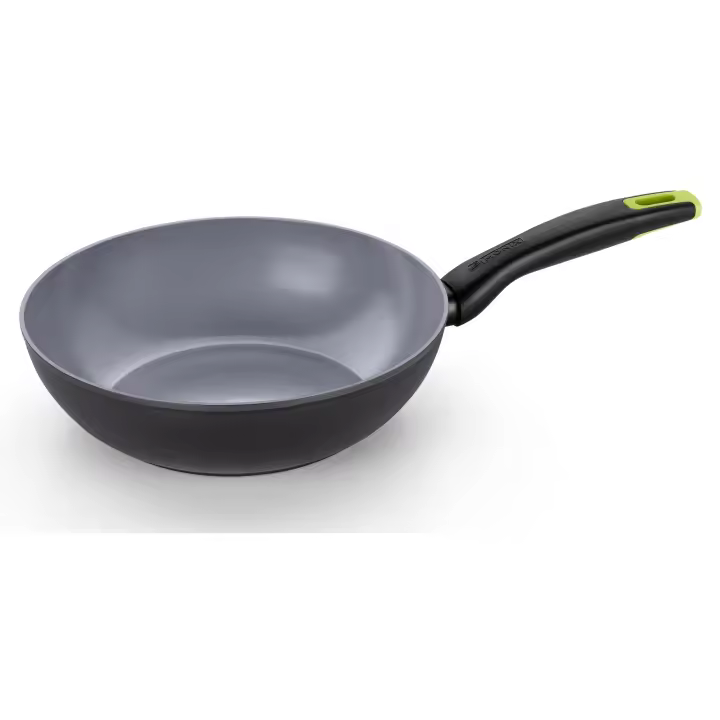 Monix - Wok Eco Nature 28 cm, Aluminio Forjado, Antiadherente Cerámico, Durabilidad, Mango Ergonómico - 1