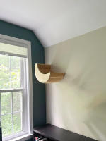 Estante Para Gato De Madera En Forma De Luna Colgante Montado En La Pared Con Hamaca Cama De Actividad Para Gatos Internos Soporte De Dormir Y Jugar - details 3