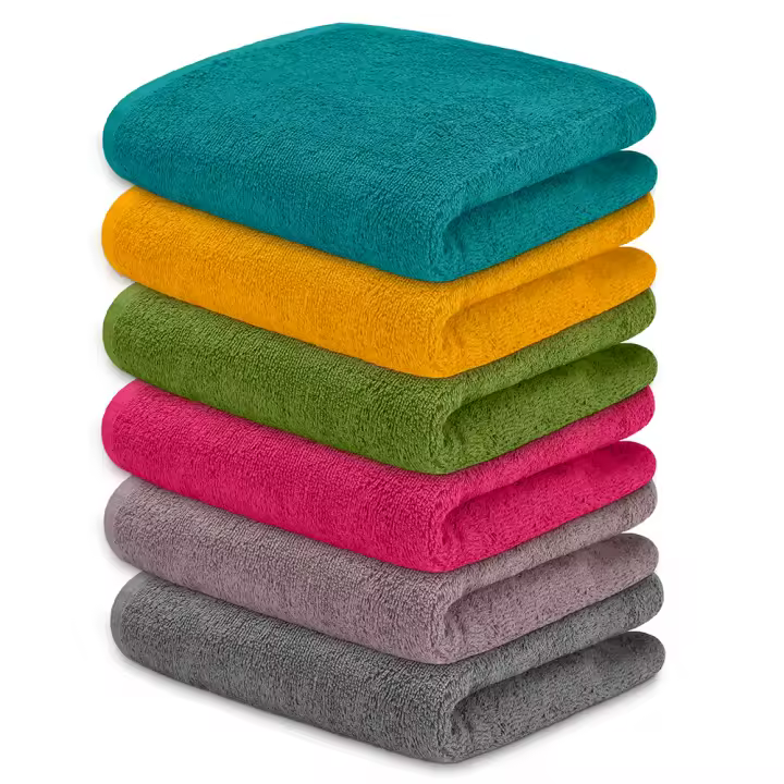 Paños de Cocina 100% Algodón – Pack de 6, Pack de 12 - Trapos Absorbentes 400GSM – Multifunción sin Marcas ni Residuos - Colores Lisos – Suaves, Reutilizables, Absorbentes y Lavables a Máquina - Calidad Premium - 1