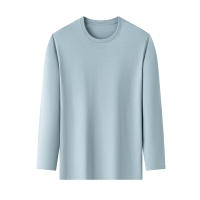Camiseta De Algodón Para Hombre Con Cuello Redondo Y Mangas Largas En Color Sólido Cómoda Y Transpirable Para El Verano - details 18