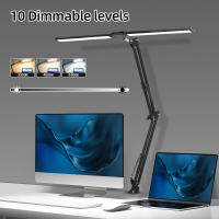Lámpara De Escritorio LED Ajustable Doble Cabeza Para Monitor De Computadora Luz De Lectura Para Oficina Y Estudio Con Iluminación Plegable Moderna - details 0