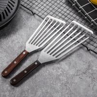 Espátula para pescado, paquete de 2 espátulas de metal de acero inoxidable grandes y pequeñas, espátula ranurada para cocinar, voltear, dar vuelta, freír y asar. - details 3