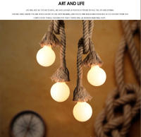 Lámpara Colgante De Hemp Rope Vintage Retro E27 AC 85-265V Decoración Industrial Para Hogar Restaurante Lámpara Edison Hanglamp - details 11