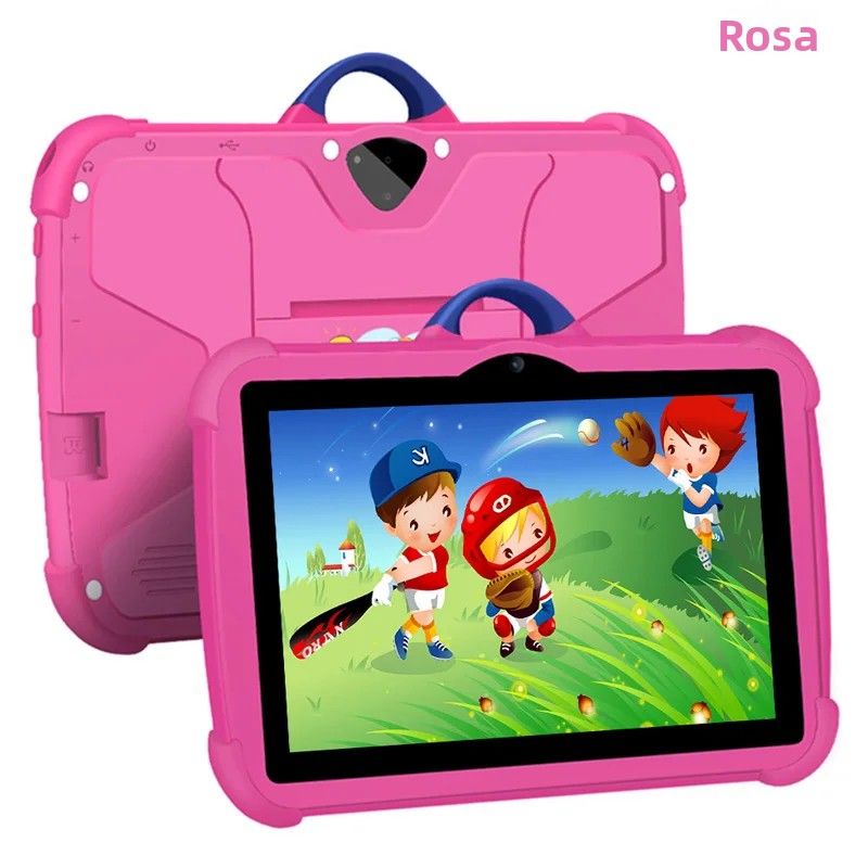 Tablet Para Niños De 7 Pulgadas Con Patrón De Dibujos Animados Cuatro Núcleos 4GB RAM 64GB ROM Android Juguete Educativo Para Niños