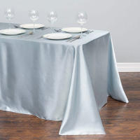 Mantel De Satén Para Fiestas Cumpleaños Bodas Eventos Al Aire Libre Hotel Banquete Comidas Hogar Decoración Tamaño Grande Poliéster 100% - details 8