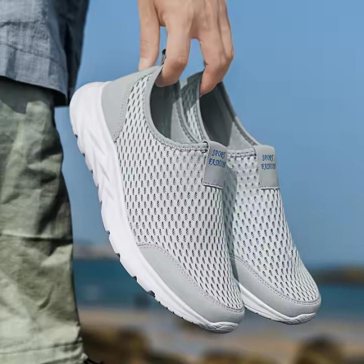 Zapatos De Vulcanización Para Hombre Zapatillas Transpirables Casual Antideslizantes Ligeros Tenis Masculino Slip-On Mesh - 1