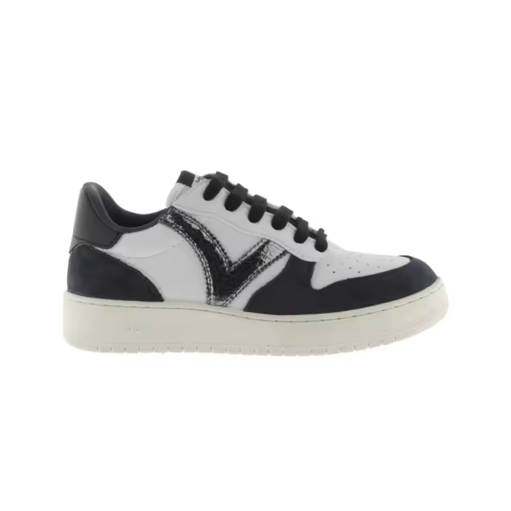 Victoria Madrid Zapatillas de efecto piel con piezas de serraje y logotipo metalizado en contraste 1258259 - 1