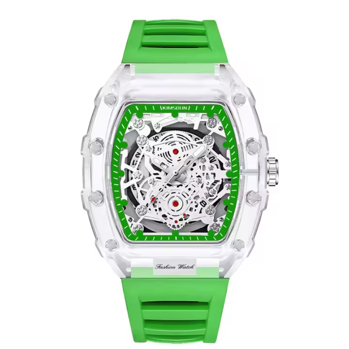 Reloj De Hombre Elegante Y Moderno Con Luz Nocturna Calendario Cuarzo Versátil Y Personalizado Material De Correa Silicona - 1