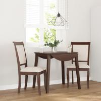 vidaXL Sillas de comedor con cojines 2 uds madera maciza marrón caucho en color Marrón y claro/Blanco y marrón/Natural y claro y más | cómodas modernas ergonómicas para comedor cocina salón hogar - details 0