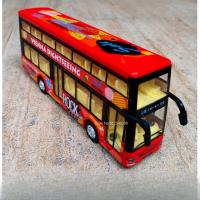 Modelo De Autobús Doble Pared a Escala 1/36 Con Función Retroceso Y Sonido Para Niños Coche De Metal Simulación Regalo Con Puertas Abiertas - details 11