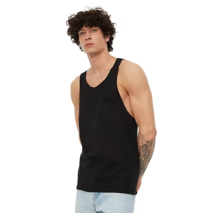 Trendyol White Men's Regular Fit 100% Cotton Crew Neck Zero Sleeve Undershirt - 1