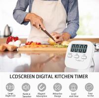 1 paquete de temporizador de Cocina digital con cuenta regresiva magnética, crónómetro con Alarma Fuerte, dígitos grandes, soporte asiento, orificio para Colgar para Cocinar, Ducha, baño, - details 2