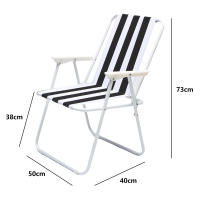 Silla plegable de rayas para exteriores y playa, con dimensiones de 40*50*73 cm. Ideal para viajes a la playa, vacaciones en la costa, acampar en el parque. Es plegable y cuenta con diseño ergonómico. - details 7