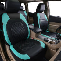 Funda de asiento de Coche de Ocho plazas con borde de Diamantes de una sola Línea, Cuero syntético, Cuero artificial - details 9