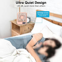 Ventilador De Escritorio Portátil Con USB Recargable 180° Inclinable Plegable Con Pantalla De Potencia 5 Velocidades Ultra Silencioso - details 4