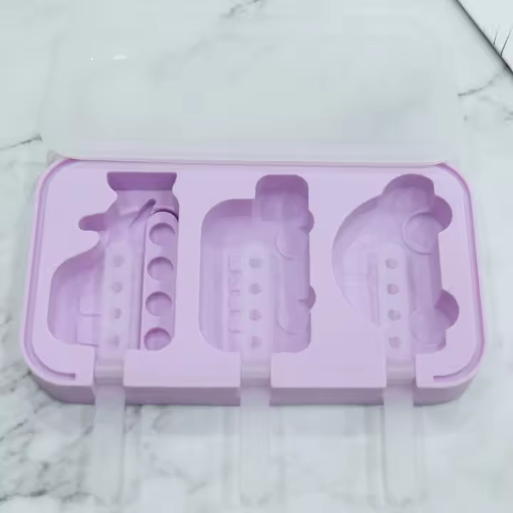 Molde De Helado De Silicona En Forma De Dinosaurio Y Fresa Saludable Para Helados Popsicle Reutilizable Para Hacer Helados En Verano Herramientas Para Cocinar Y Hornear - 1