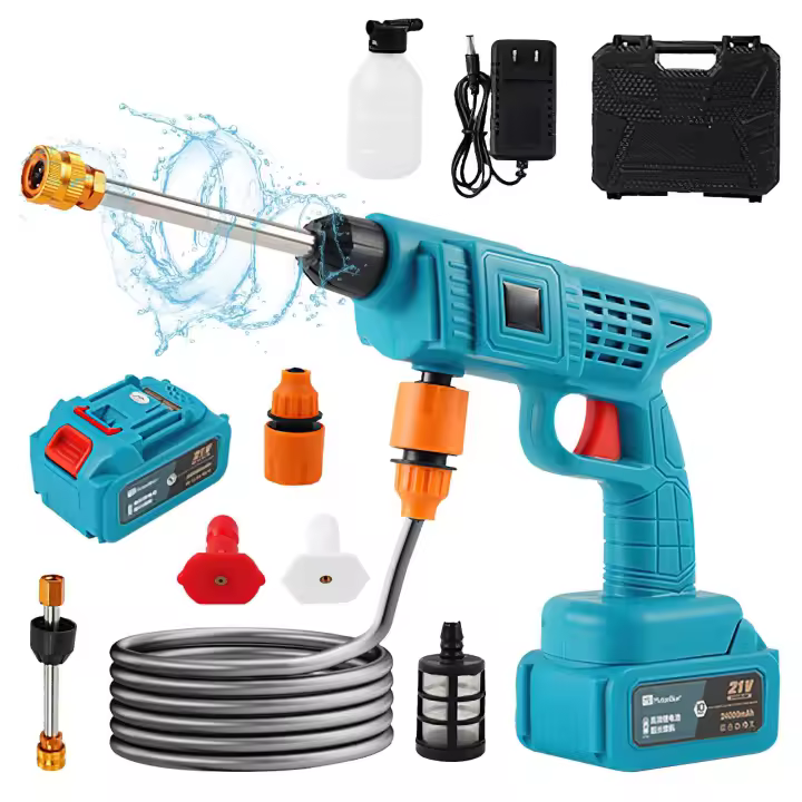 300W Lavadora de alta presión inalámbrica, pistola de agua pulverizada, boquilla de agua a presión para lavado de coches eléctrica, máquina de limpieza para batería Makit de 18V - 1