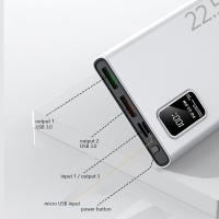 Cargador portátil Power Bank de 10000 mAh, 22,5 W, carga rápida, 2 USB 3.0, tipo C, QC PD4, pantalla LED, cargador exter compatible con iPhone 16/15/14/13/Pro Max, Android, Samsung (blanco, actualizado a 2025) - details 1