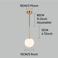 Lámpara Colgante Moderna Nórdica De PVC Dorado Para Restaurante Café Mesa De Comedor Barra Decoración De Lateral De Cama Chandelier Sencillo - details 6