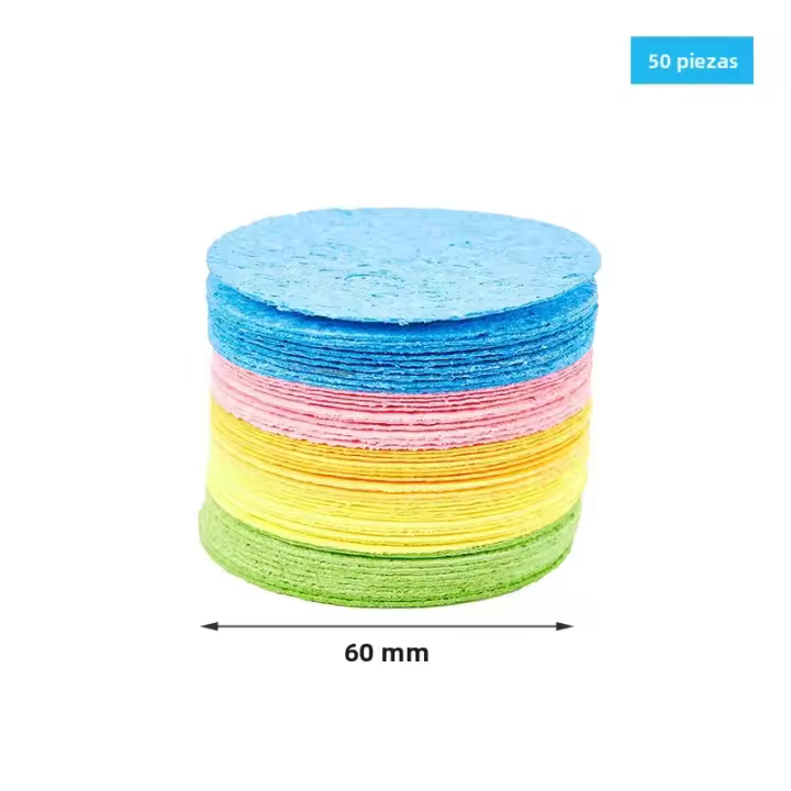 50/100Pcs Esponja De Limpieza Facial Natural De Celulosa Comprimida Para Eliminar Maquillaje Cepillo De Limpieza De Rostro Herramientas De Cuidado De La Piel - 1