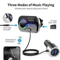 Transmisor FM Bluetooth 5,0, adaptador de radio inalámbrico, Kit Manos libres para Coche, QC3.0 y Luz de Colores - details 1