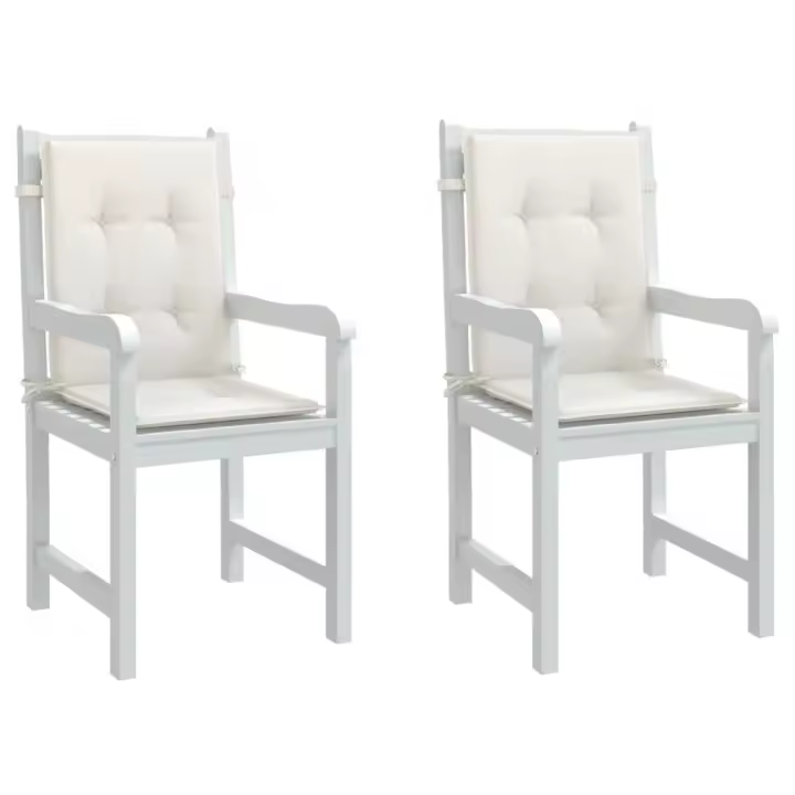 vidaXL Cojines silla respaldo bajo 2 ud tela crema melange 100x50x4 cm - 1