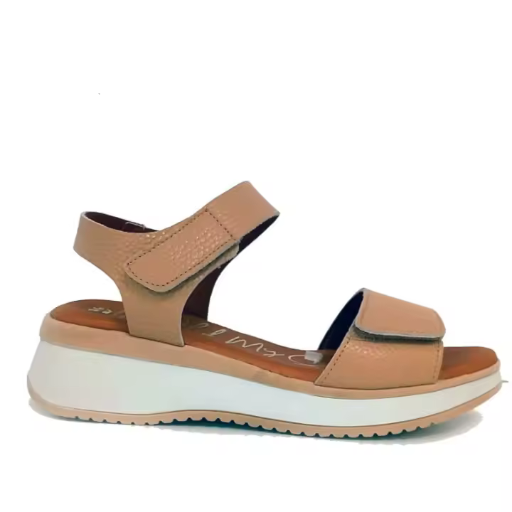 Oh my Sandals! - Sandalia Mujer Piel Malena Camel - Tacón 4,6cm - 1