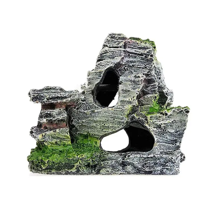 Adorno De Tanque De Acuario De Resina Con Mosaico De Hierba Artificial Cueva Para Decoración De Pared Y Sala De Estar - 1