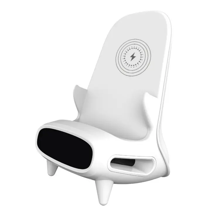 Cargador Inalámbrico, 15W Qi rápido cargador inalámbrico de pie con amplificador de sonido de diseño, regalo único para él, su padre, esposo, novio (sin adaptador de CA) - 1